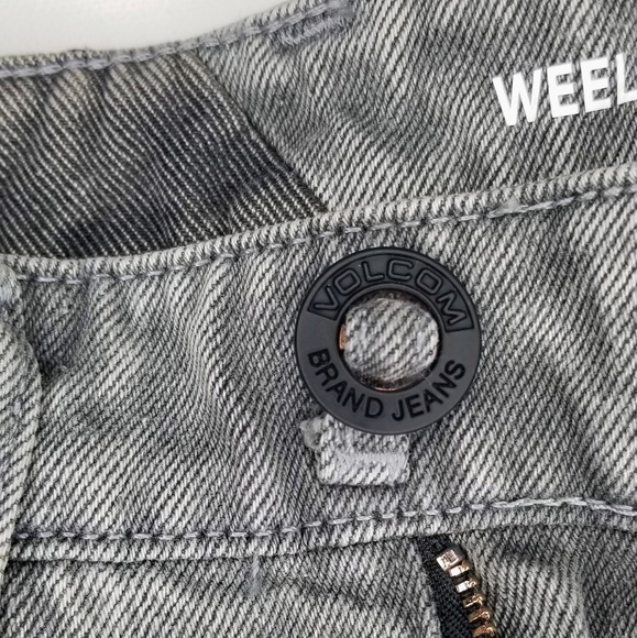 VOLCOM WEELLOW JEANS Loose Fit Pant Light Grey Denim - Picture 8 of 14